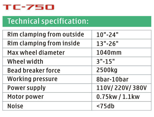 Zoll Rim Automotive Tire Changer 220v 380v 26/Reifen-ändernde Ausrüstung