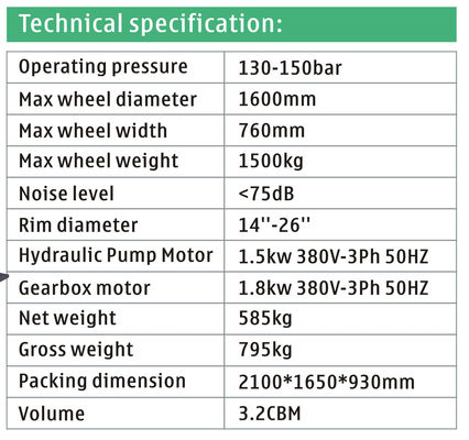 LKW-Reifen-ändernde Maschine 1600mm Durchmesser-1500kg automatisch